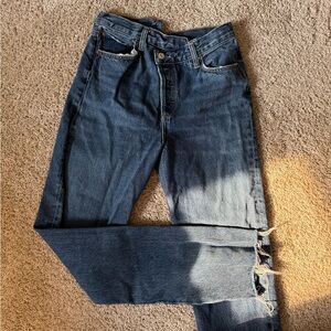 Agolde Medium Blue Straight Leg Jeans